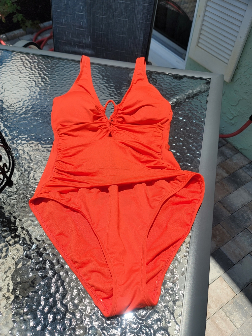 Ralph Lauren Bright Orange Swimsuit with Lauren Tag